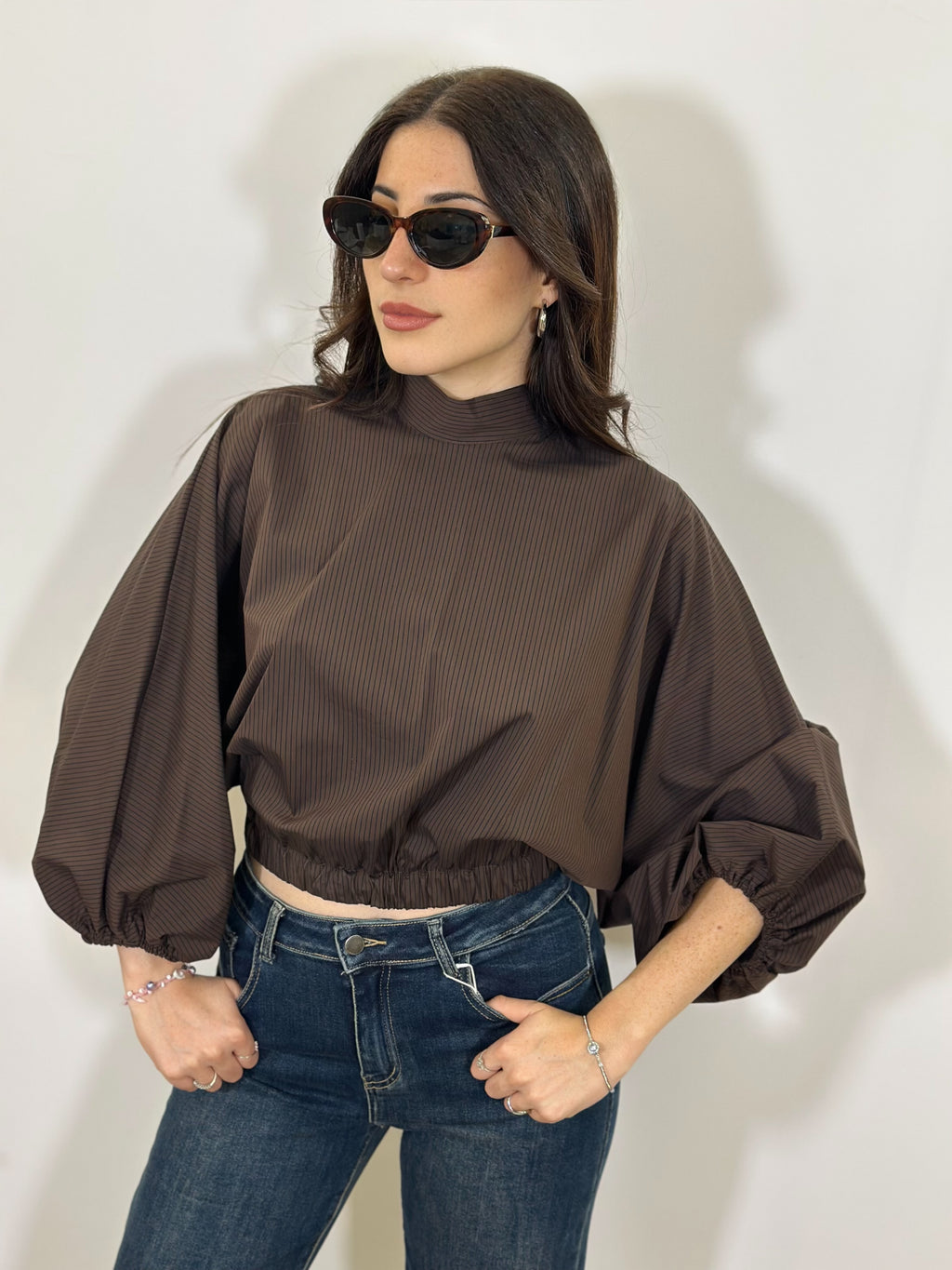 Camicia crop bombata Lumina Soleil