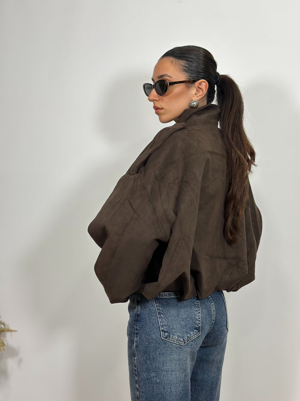Bomber in suede marrone Astra