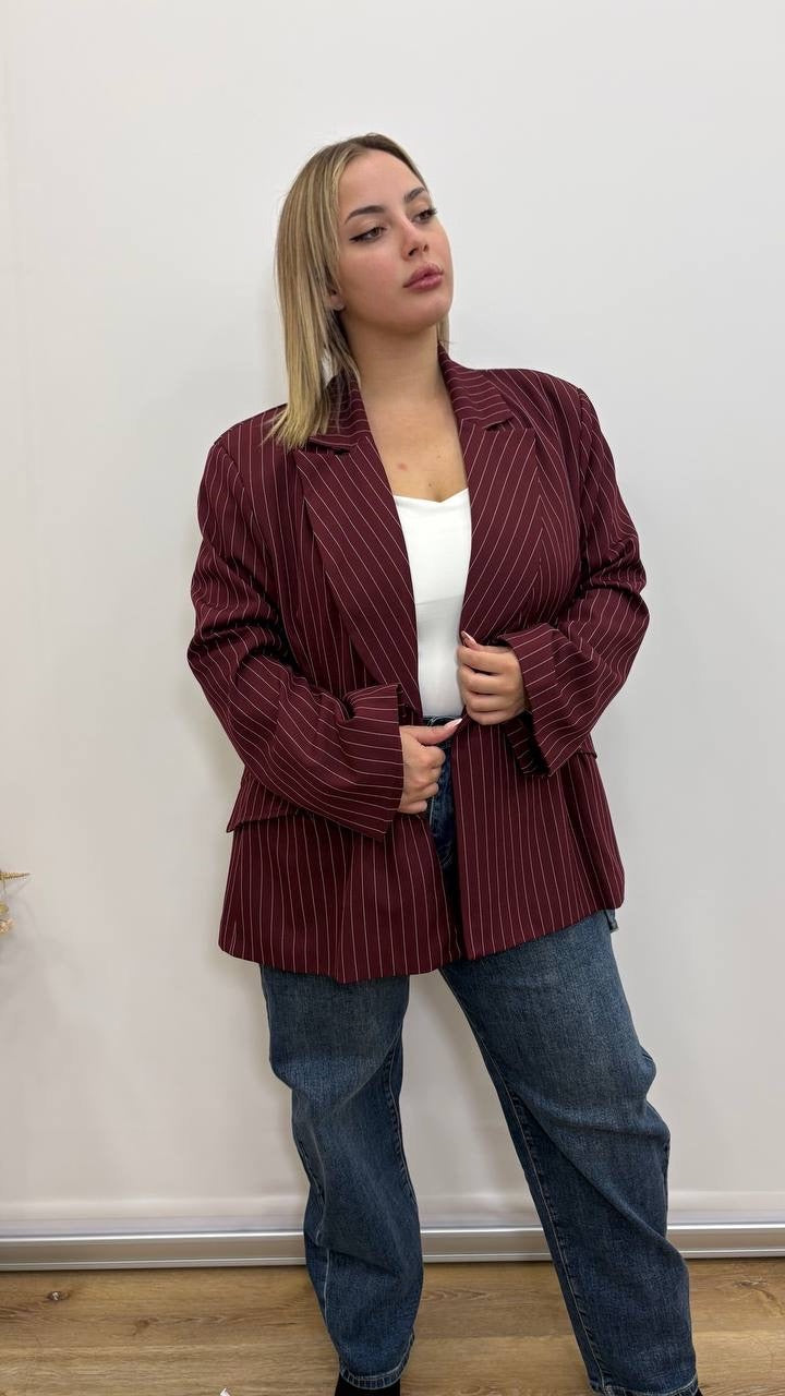 Blazer gessato Curvy Stefy